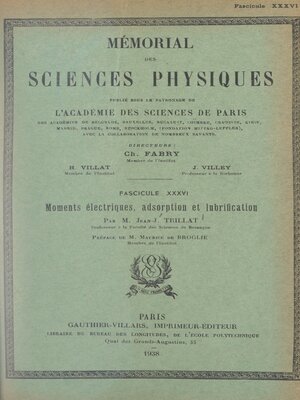 cover image of Moments électriques, adsorption et lubrification